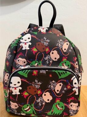 Funko Ghostbusters Mini Backpack Slimer Stay Puft Black Faux Leather